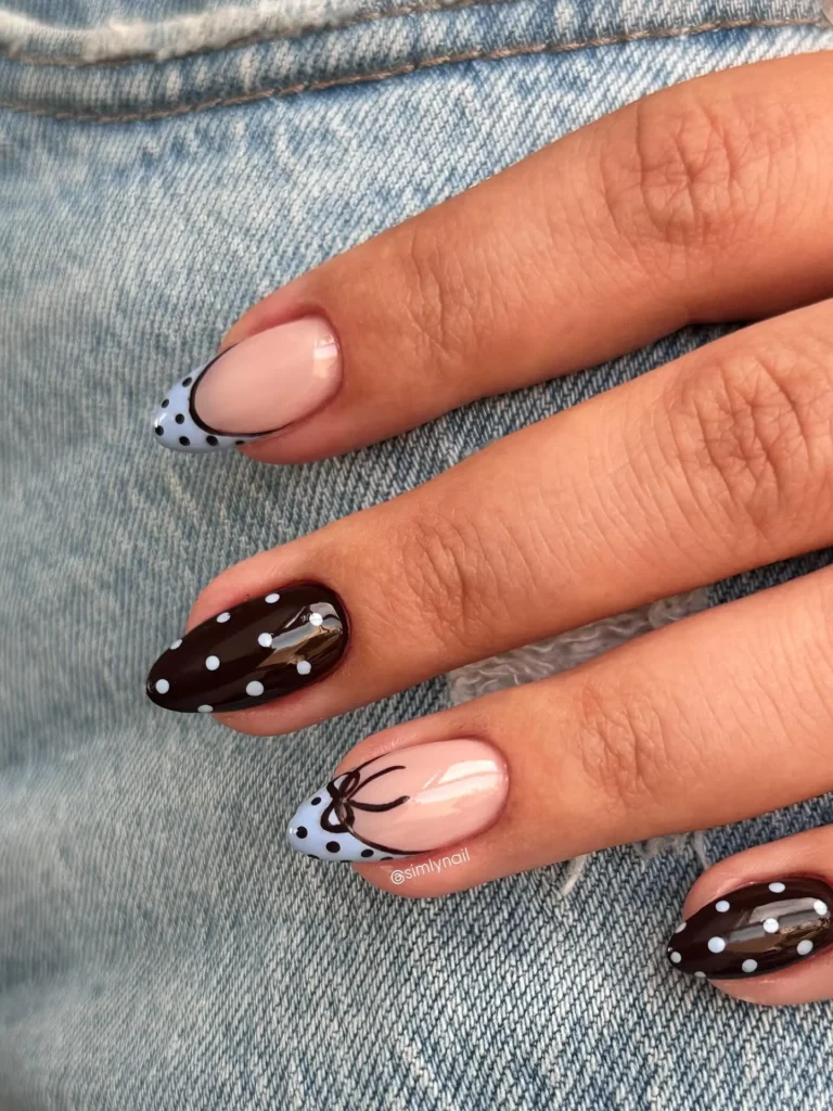 Fall Polka Dot Nails