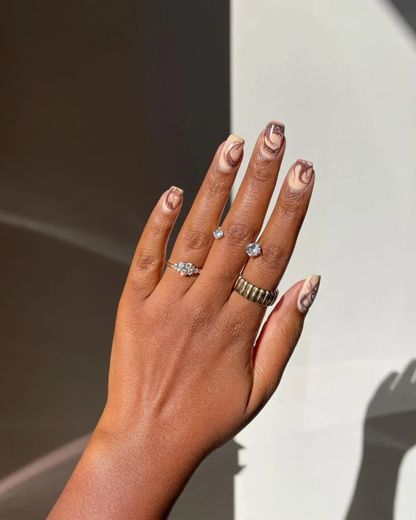 Classic Espresso Coffee Nails