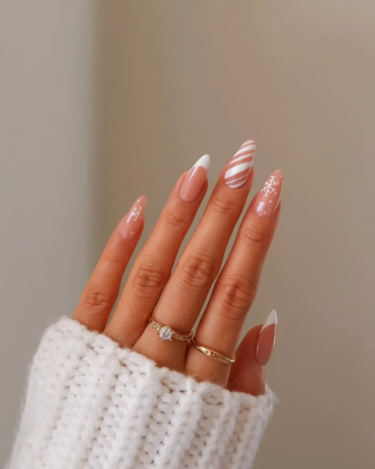 White Holiday Nails