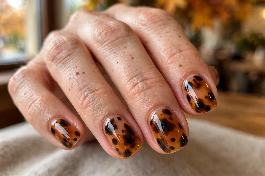 Classic amber tortoiseshell nails
