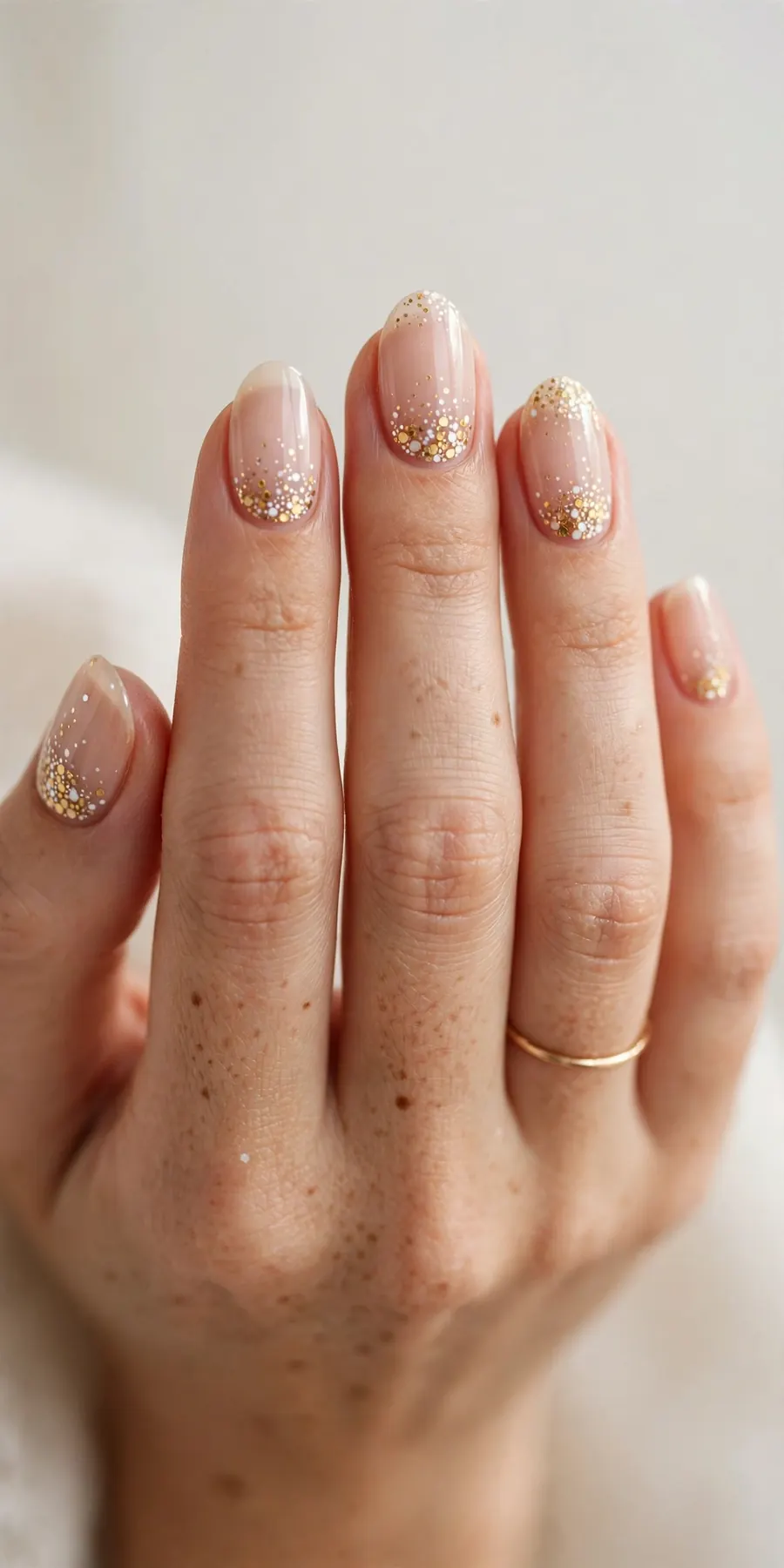 Champagne bubble nail art for New Year's Eve