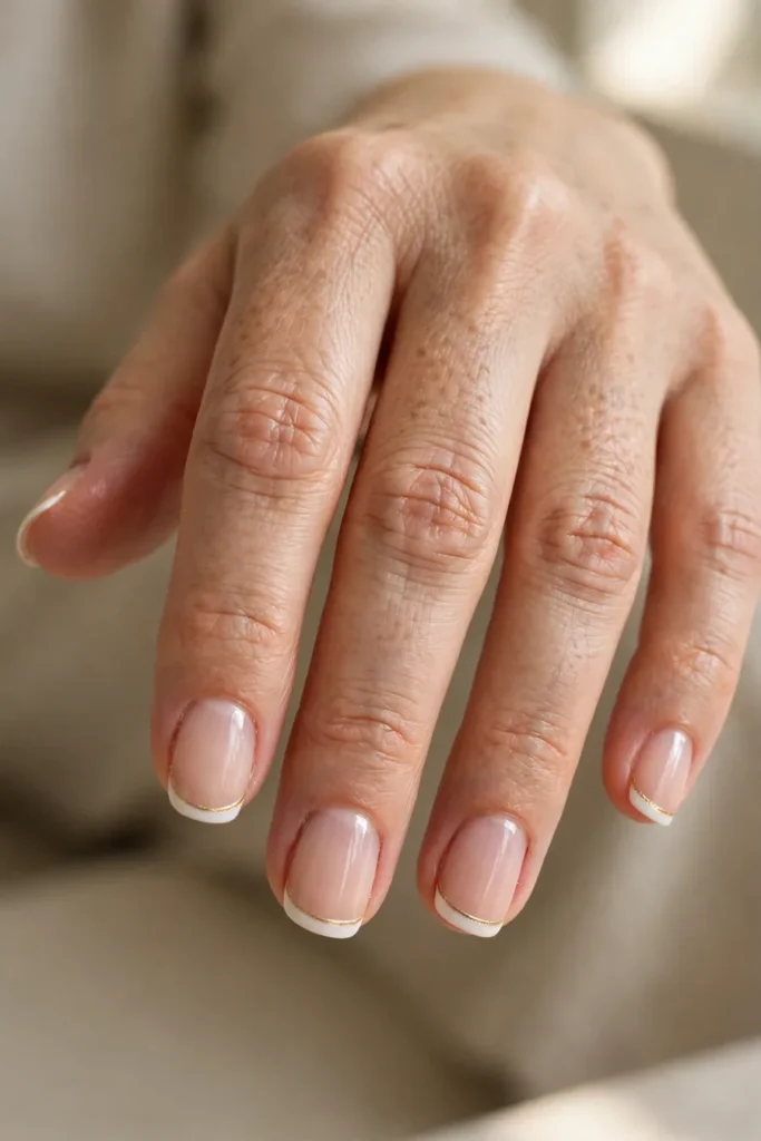 Double micro French lines in white and gold