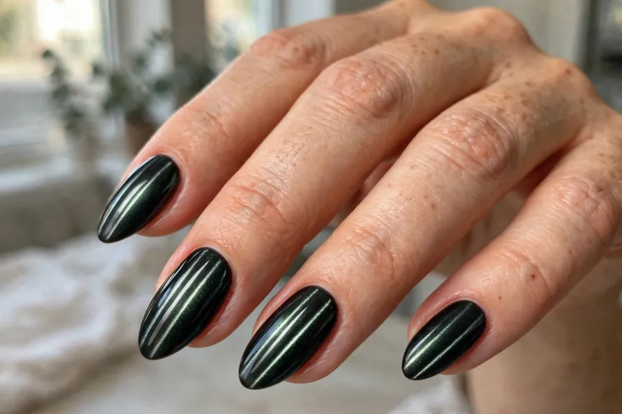 Cat-eye nails with double magnetic stripes