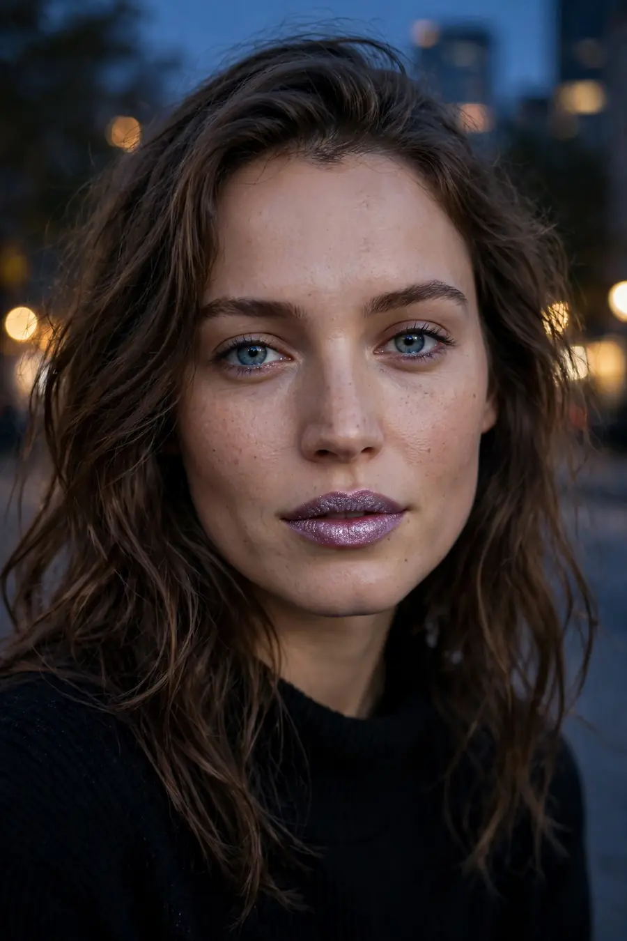 Frozen berry frosted lipstick with a cool shimmer finish
