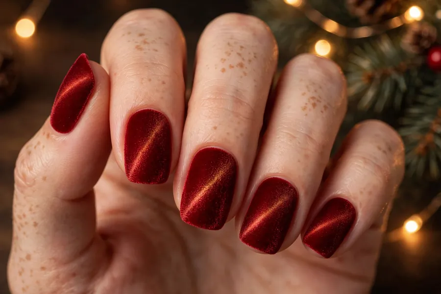 Red velvet magnetic nails