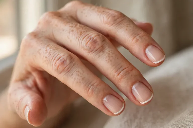 Elegant micro French nail manicure